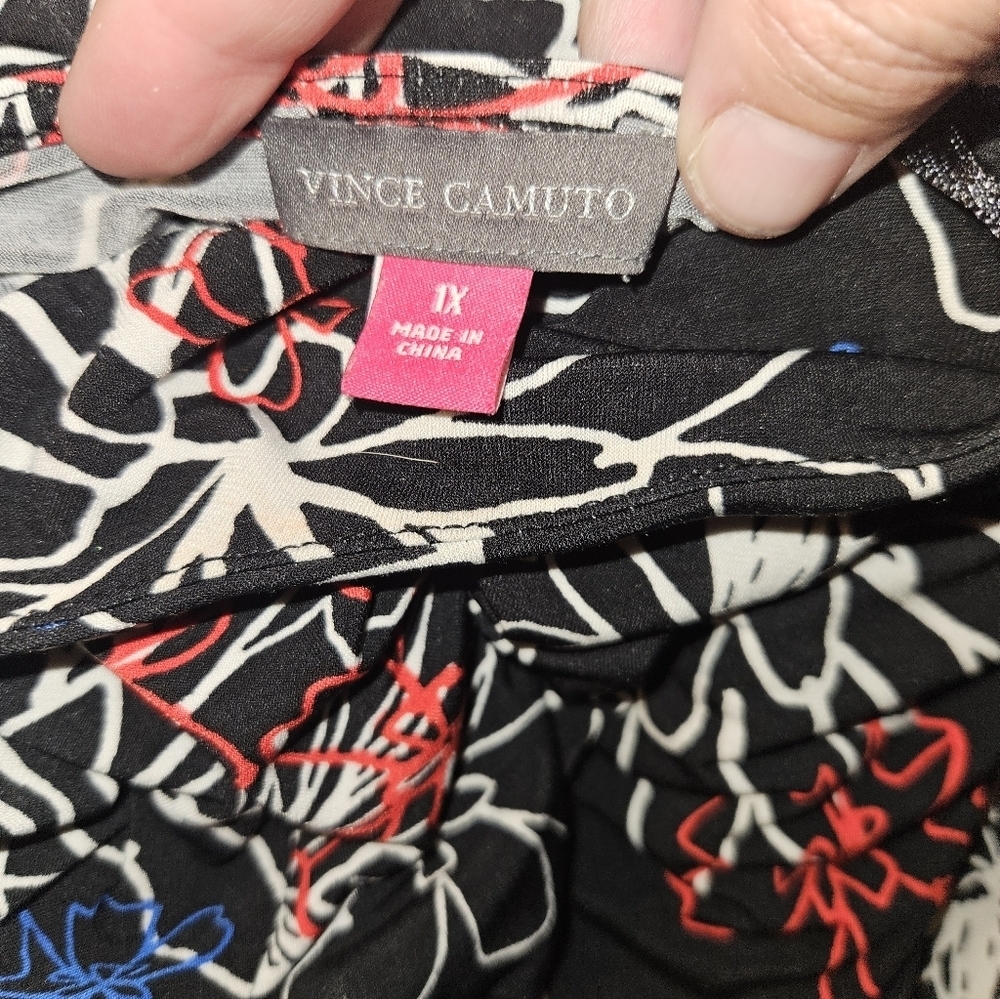 Vince Camuto Womans 3/4 Sleeve Floral Print Blouse Size 1x - Picture 9 of 10